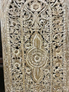 Natural Wood Floral Lattice Carved Door Room Divider 80x36