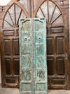 Antique Arched Door Teak Gates Blue Rustic Barn Door 82