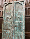 Antique Arched Door Teak Gates Blue Rustic Barn Door 82