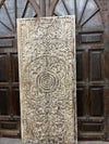 Vintage Carved Barn Door Whitewash Lotus Mandala Door Panel 80x36