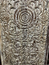 Vintage Carved Barn Door Whitewash Lotus Mandala Door Panel 80x36