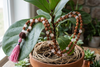 Rose Quartz Rudraksha Japa Mala Beads – Hand-Knotted Tibetan Buddhist Meditation Necklace