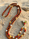 Sacred Geometry Triangle Pendant Handmade Mala | Meditation Japa Prayer Beads
