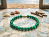 Malachite Bracelet Green Gemstone Wrist Mala Beads Handmade Bracelet