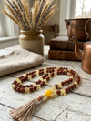 Yellow Citrine & Rudraksha Mala Beads | Handmade Chakra Prayer Necklace