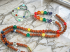 Chakra Healing Stone Mala Beads with Rudraksha – Buddhist Yoga Meditation Necklace
