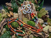 Chakra Healing Stone Mala Beads with Rudraksha – Buddhist Yoga Meditation Necklace