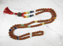  Seven Chakra Healing Stone Beads Rudraksha Buddhist Yoga Mala – Meditation & Energy Balance
