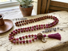 Pink Jade Rudraksha Mala | Handmade Love Meditation Prayer Beads