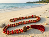 Red Coral Rudraksha Healing Chakra Mala – Meditation Prayer Beads Necklace