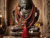 Red Coral Rudraksha Healing Chakra Mala – Meditation Prayer Beads Necklace