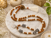 Pearl Rudraksha Healing Stone Mala | Meditation Japamala Yoga Necklace
