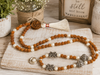 Pearl Rudraksha Healing Stone Mala | Meditation Japamala Yoga Necklace
