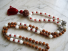 Healing Moonstone Coral Rudraksha Mala Beads – Handmade Prayer & Meditation Necklace