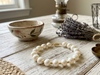 Women's Off-White Faux Pearl Bracelet – Handmade Stretch Beaded Wrist Bracelet