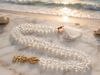 Crown Chakra Crystal Quartz Yoga Mala Beads with Om Pendant | Meditation Necklace