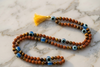 Yoga Mala Beads Healing Stone Necklace with Rudraksha & Evil Eye Protection – Spiritual