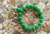 Spiritual Energy Bracelet – Green Jade Throat Chakra Wrist Mala for Meditation, Balance