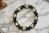Natural Obsidian Yoga Mala Wrist Bracelet | Grounding Chakra Energy Beads