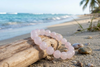 White Diamond Cut Bead Yoga Mala Wrist Bracelet for Women