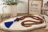Blue Agate Buddhist Prayer Beads Japamala | Sacred Meditation Mala Necklace