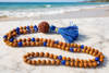 Sacred Geometry Prayer Beads Blue Japamala | Handmade Meditation Mala Necklace