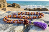 Mindful Amethyst & Shiva Rudraksha Mala | Yoga Meditation Prayer Beads Necklace