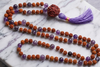 Chakra Amethyst Rudraksha Mala Necklace – Meditation Prayer Beads for Healing