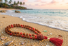 Vedic Yoga Meditation Mala 108 Coral Rudraksha Knotted Buddhist Japamala