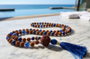 Sacred Geometry Prayer Beads Blue Japamala Buddhist Meditation Mala