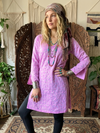 Women’s Pink Sequin Embroidered Cotton Tunic – Bohemian Stylish Kurti