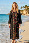 Boho Black Summer Tunic – Midnight Muse Embroidered Kurti & Beach Cover-Up L