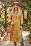 Yellow Boho Cotton Tunic – Embroidered Lightweight Summer Top & Beach Cover-Up  L