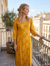 Designer Yellow Printed Antalkali Dress – Handmade Ethnic Party & Festive Wear  L