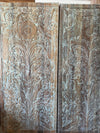 Tree of Life Wood Wall Art Hand Carved Panel Blue Wash Rustic Barn Door 80