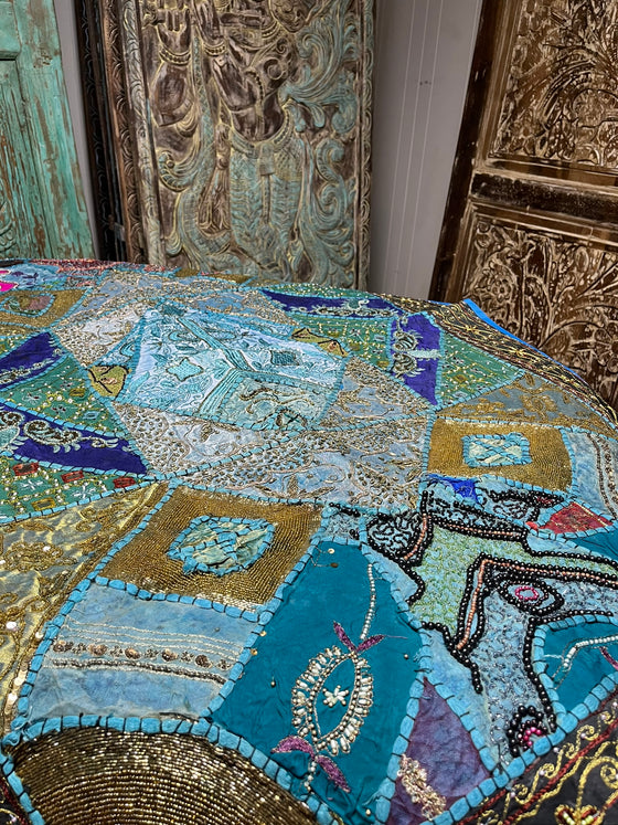 Indian Sari Tapestry, Wall Decor, Wall Hanging Tapestry, Boho Blue Vintage Decor