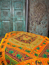 Rhapsody Décor Tapestry – Orange Green Elephant Embroidered Bed Throw & Wall Art  60x40 