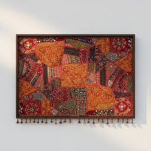  Vintage Sari Tapestry Wall Hanging – Indian Hand-Embroidered Table & Home Décor