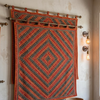 Handmade Beaded Indian Tapestry – Red & Orange Boho Wall Hanging Decor for Home