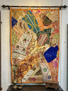 Vintage Hand Embroidered Indian Tapestry – Boho Wall Hanging Art