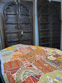  Vintage Russet Handmade Patchwork Wall Hanging Ethnic Tapestry