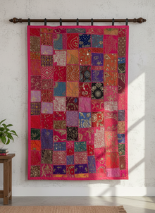  Vintage Pink Indian Tapestry – Bohemian Wall Hanging Decor for Living Room, Bedroom