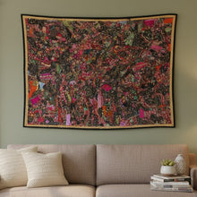  White & Pink Vintage Wall Tapestry – Boho Embroidered Decorative Hanging for Home Décor