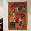 Orange Patchwork Embroidered Tapestry – Ethical Handmade Bohemian Wall Hanging 