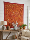 Earthy Russet Embroidered Tapestry – Boho Bed Throw & Wall Décor