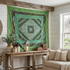 Large Green Indian Mandala Tapestry – Boho King Size Bed Throw & Wall Hanging