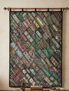 Vintage Indian Artisan Tapestry – Green Kutch Embroidered Wall Hanging & Headboard