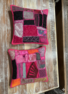 Handmade Boho Patchwork Cushion Covers – Vintage Pink Throw Pillows for Sofa