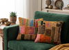 Handmade Patchwork Cushion Covers – Yellow Multi Decorative Pillows for Living Room