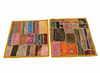 Handmade Boho Patchwork Cushion Covers – Yellow Multi Decorative Pillows for Living Room